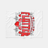 Valentine Cardiac Nurse You Make My Heart Flutter  フリースブランケット (正面(横))