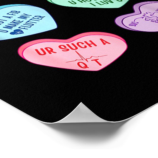 Valentine Cardiologist Hearts Candy Ekg Tech Telem ポスター (角)