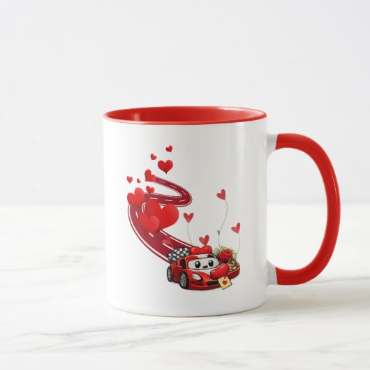 Valentine Celebration Racer Design Cute Mug マグカップ (右)