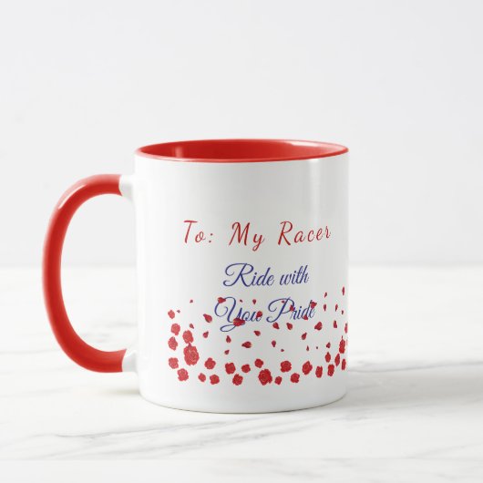 Valentine Celebration Racer Design Cute Mug マグカップ (左)