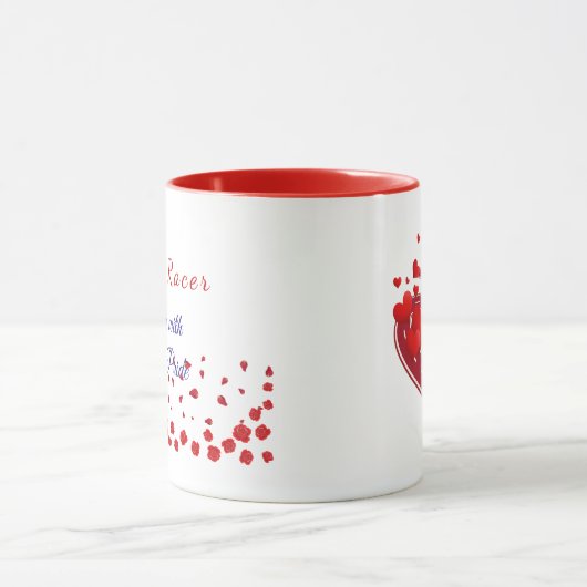 Valentine Celebration Racer Design Cute Mug マグカップ (中央)