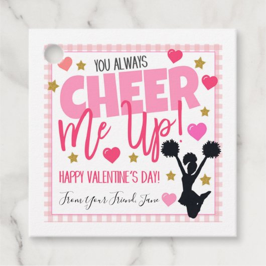 Valentine Cheerleader Gift Tags フェイバータグ (正面)