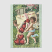 Valentine Cherubs with Envelope of Red Hearts 薄葉紙 (正面)