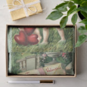 Valentine Cherubs with Envelope of Red Hearts 薄葉紙 (ギフト)