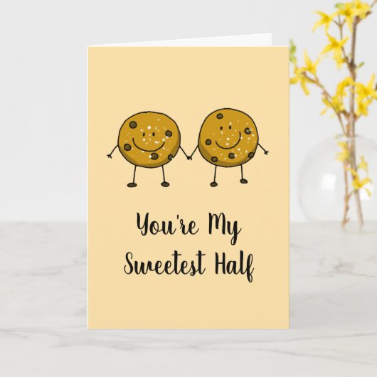 Valentine Chocolate Chip Cookie Pair カード (黄色い花)