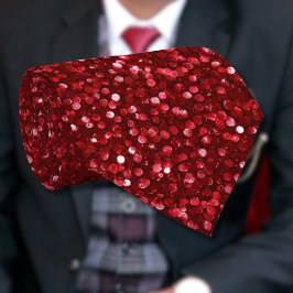 Valentine Classic Trendy Red Glitter ネクタイ