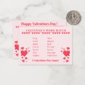 Valentine Classroom Game-Word Match ノートカード (正面/裏面インサイチュ)