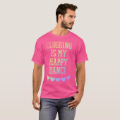 Valentine Clogging Is My Happy Dance Rainbow Heart Tシャツ (正面フル)