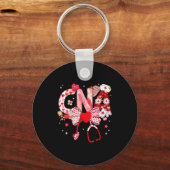 Valentine Cna Nurse Coquette Bow Stethoscope Girl キーホルダー (正面)