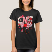 Valentine Cna Nurse Coquette Bow Stethoscope Girl Tシャツ (正面)
