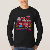 Valentine Coffee Latte Lover Cute Pink Bear Valent Tシャツ (正面)