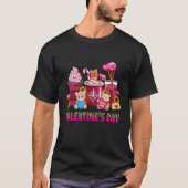 Valentine Coffee Latte Lover Cute Pink Bear Valent Tシャツ (正面)