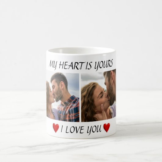 Valentine Coffee Mug I Love You with Couple Photos コーヒーマグカップ (中央)