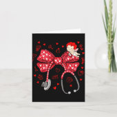 Valentine Coquette Bow Nurse Stethoscope Nursing D カード (正面)