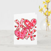 Valentine Coquette Bow Xoxo Hearts Lover Girl Wome カード (黄色い花)