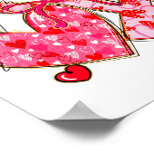 Valentine Coquette Bow Xoxo Hearts Lover Girl Wome ポスター (角)