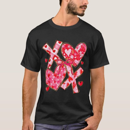 Valentine Coquette Bow Xoxo Hearts Lover Girl Wome Tシャツ (正面)