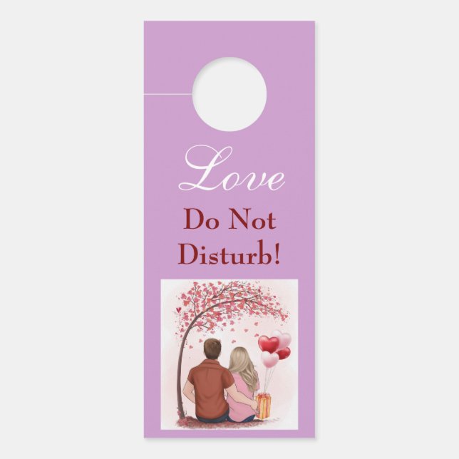 Valentine Couple Love Do Not Disturb ドアノブサイン (正面)