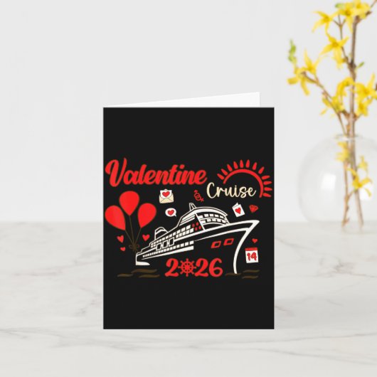 Valentine Cruise 2026 Funny For Couples Matching H カード (黄色い花)