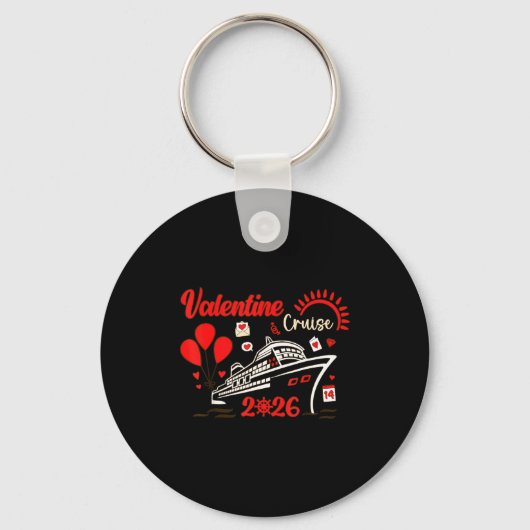 Valentine Cruise 2026 Funny For Couples Matching H キーホルダー (正面)