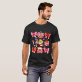 Valentine Cupid Coquette Pink Bow Apple Books Teac Tシャツ (正面フル)