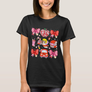Valentine Cupid Coquette Pink Bow Apple Books Teac Tシャツ