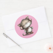 Valentine Cute Cat 3 Inch Sticker – Love Design ラウンドシール (封筒)