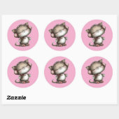 Valentine Cute Cat 3 Inch Sticker – Love Design ラウンドシール (シート)