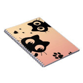 Valentine Cute Cat Art Spiral Notebook ノートブック (右側)