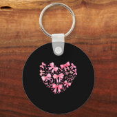 Valentine Cute Coquette Bow Nk Heart Girl Women Ki キーホルダー (正面)