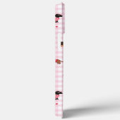 Valentine Dachshund Cute Pink Gingham Heart Dog Case-Mate iPhoneケース (裏面 / 右)