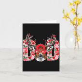 Valentine Dad Camo Deer Buck Hunting Matching Vale カード (黄色い花)