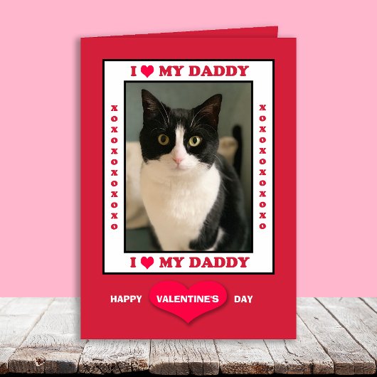 Valentine Day from Cat to Daddy Your Photo シーズンカード
