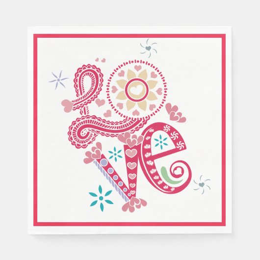 Valentine Day LOVE スタンダードランチョンナプキン (正面)