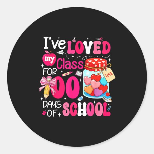 Valentine Day Shirt My Cl Is Full Of Sweethearts T ラウンドシール (正面)