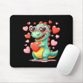 Valentine Dinosaur Trex Holding Heart Girl Sunl Bo マウスパッド (マウス)