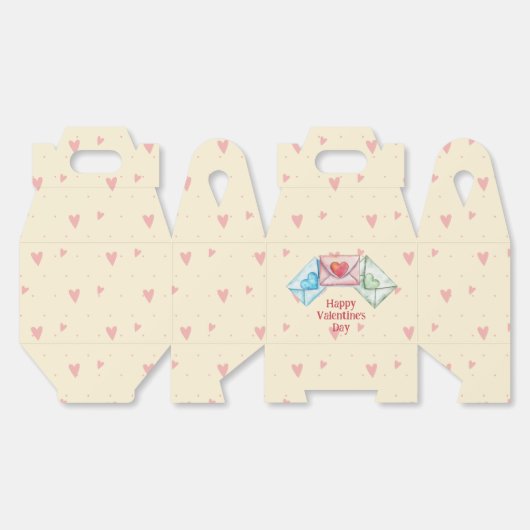 Valentine Envelope and Hearts フェイバーボックス (見開き)