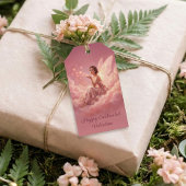 Valentine Fairy on Pink Clouds Fantasy Art ギフトタグ