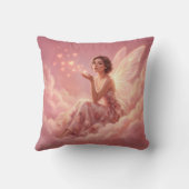 Valentine Fairy on Pink Clouds Fantasy Art クッション (裏面)