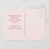 Valentine Fairy on Pink Clouds Fantasy Art シーズンポストカード (裏面)