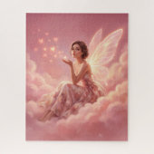 Valentine Fairy on Pink Clouds Fantasy Art ジグソーパズル (縦)