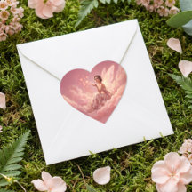 Valentine Fairy on Pink Clouds Fantasy Art