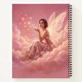 Valentine Fairy on Pink Clouds Fantasy Art Name ノートブック (裏面)