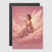 Valentine Fairy on Pink Clouds Magnetic Card (正面/裏面)