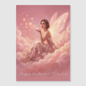 Valentine Fairy on Pink Clouds Magnetic Card (正面)