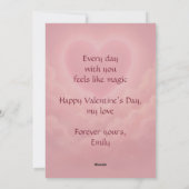 Valentine Fairy on Pink Clouds with Heart Photo シーズンカード (裏面)