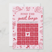 Valentine Find the Guest Bingo Baby Shower Game 招待状 (正面)