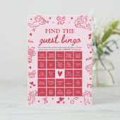 Valentine Find the Guest Bingo Baby Shower Game 招待状 (スタンド正面)