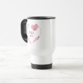 Valentine Fingerprint Heart Floral Travel Mug トラベルマグ (正面左)