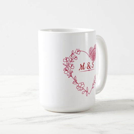 Valentine Fingerprint Heart  Mug コーヒーマグカップ (正面右)